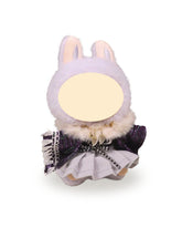 Labubu Clothes Gray Long Feather Banquet Set