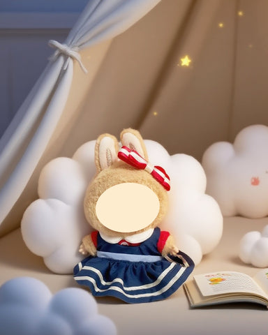 Labubu Clothes Red & Blue Uniform Dress Set