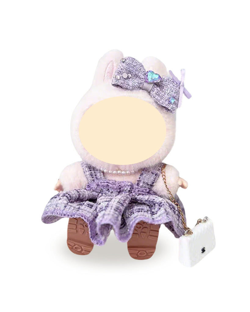 labubu purple dress Labubu Clothes Purple Elegant Dress Set – Chuummi