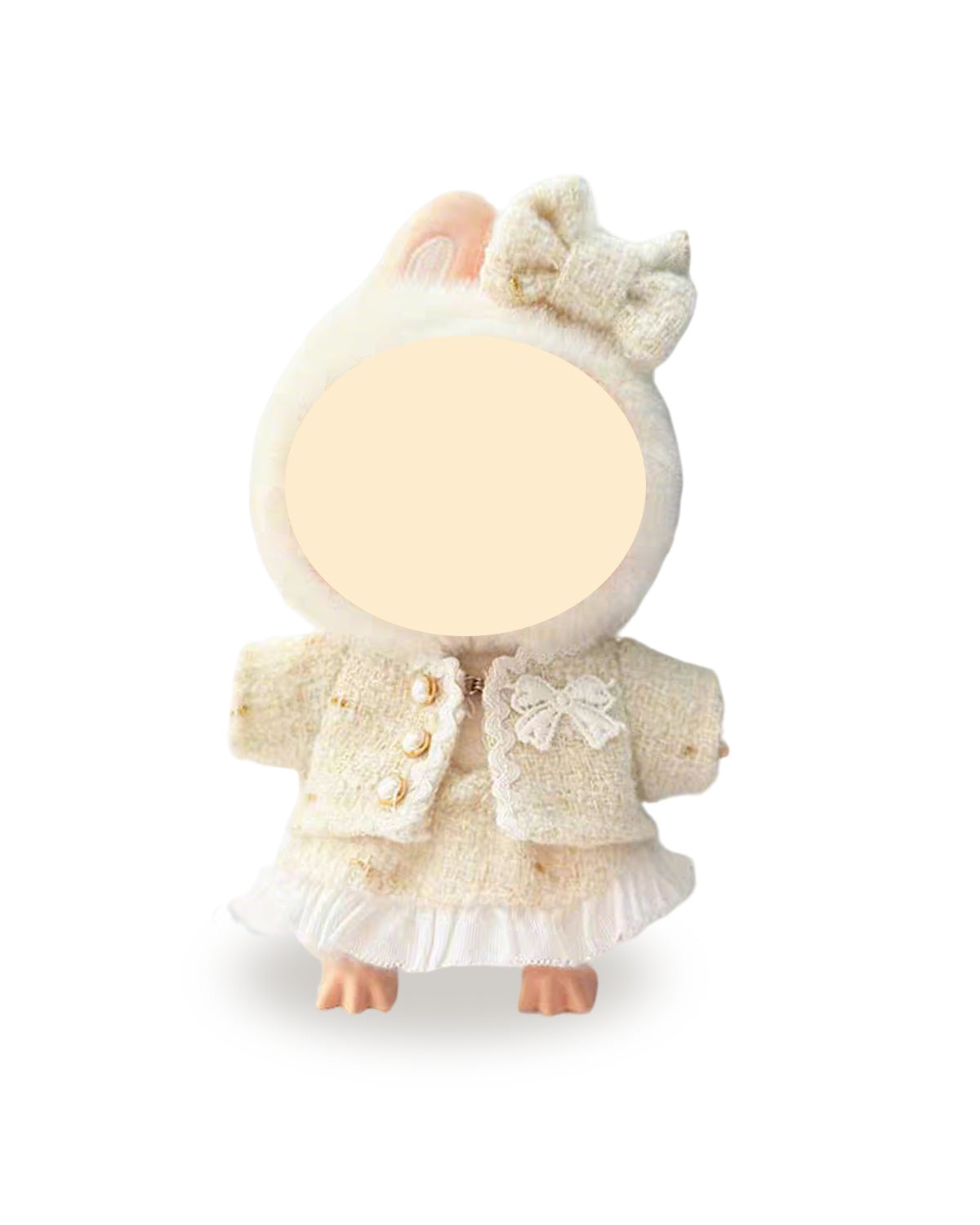 Labubu Clothes White Elegant Dress Set