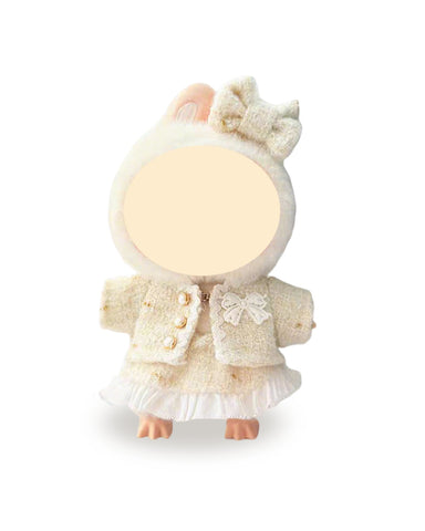 Labubu Clothes White Elegant Dress Set