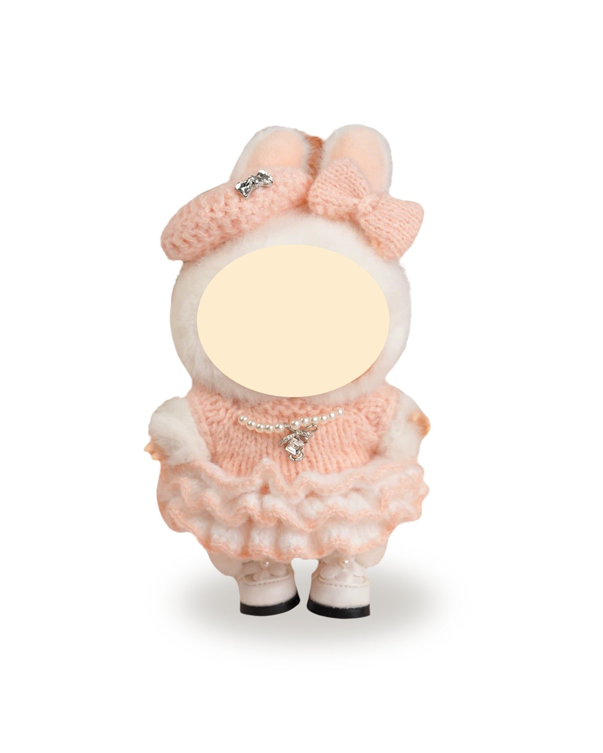 Labubu Clothes Pink Knit Cake Dress