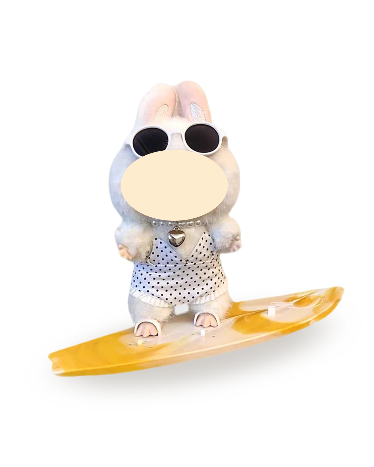 Labubu Clothes White Polka Dot Surf Set